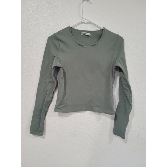 Abercrombie &‎ Fitch Women's Green Long Sleeve Ribbed Top size Small #17 - Picture 1 of 4